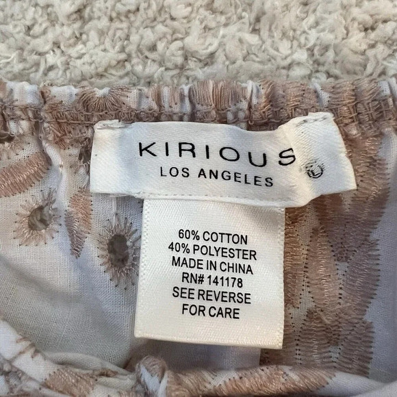 Kirious Women’s Embroidered Sweetheart Neckline Blouse Size Large Eyelet Rose - Picture 6 of 9